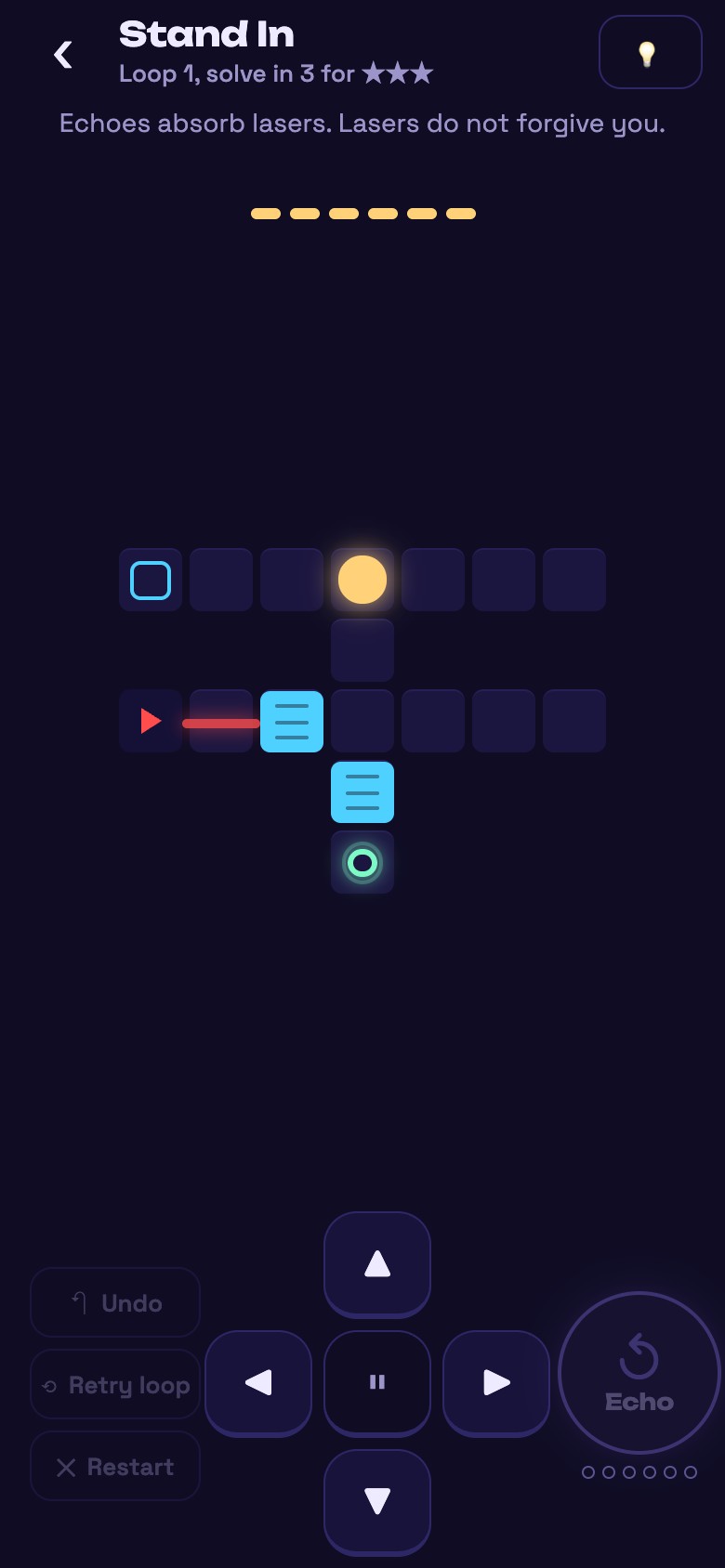 A Live Wire puzzle featuring laser emitters, plates and doors.